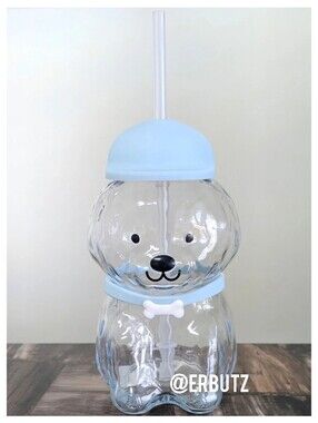 Sculpted Doodle Glass Tumbler with Straw, Silicone Baseball Cap and Collar 🧢